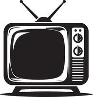 An old television with a black and white design vector