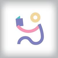 Colorful reading design with modern lines. vector