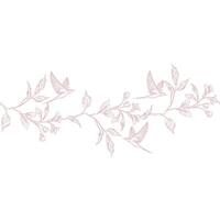 A drawing of a branch with birds on it vector