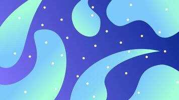 A blue and green background with waves and snowflakes vector