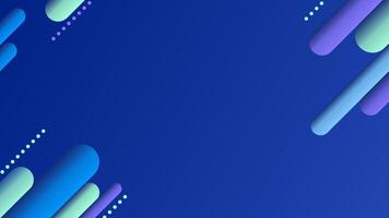 Abstract blue and green lines on a blue background vector