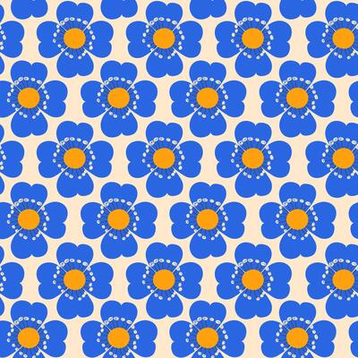 Simple and Modern Floral Seamless Pattern in Doodle Style. Colorful flowers with cute lines isolated on white background. Nature design with plants perfect for invitations, cards, posters, holidays