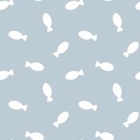seamless minimal fish repeat pattern in blue background vector