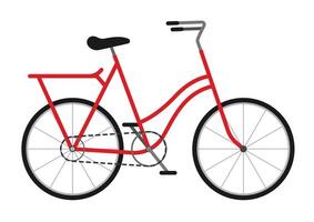 Flat design of a Red Bike isolated on white background vector