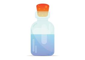 Flat design of potion bottles isolated on white background vector