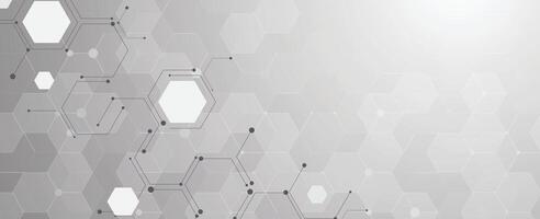 Abstract science or technology background with hexagon elements vector