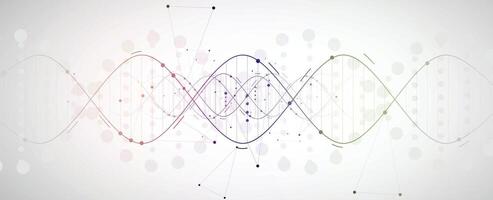 abstract background with color dna molecule and dots vector