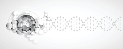 a white dna background with a circular shape and a speaker vector