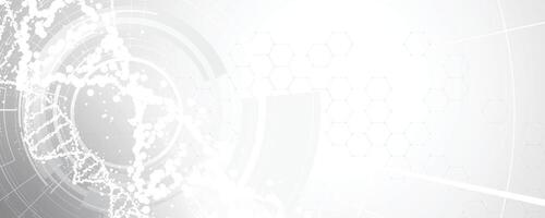 DNA abstract technology background with white lines and dots vector