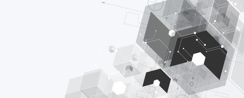 abstract technology background with hexagonal shapes vector