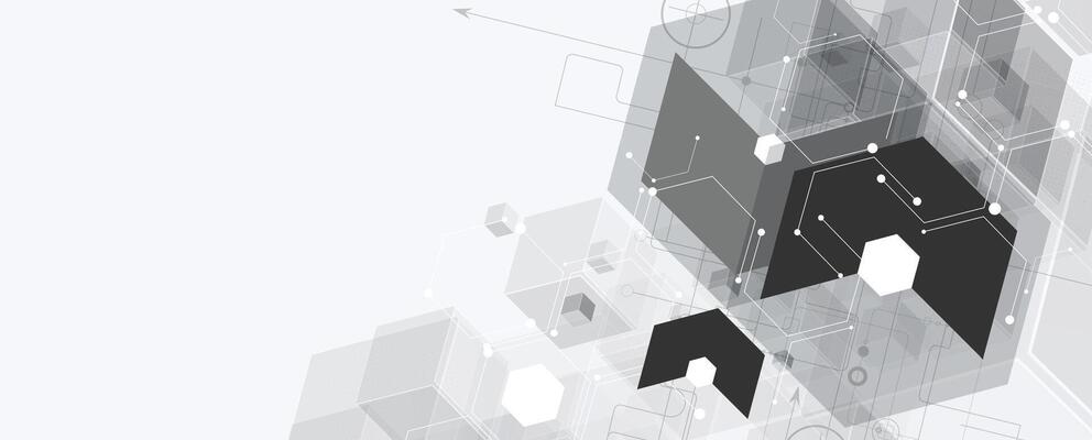 abstract technology background with hexagonal shapes