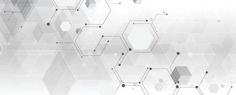 abstract background with grey hexagons and lines