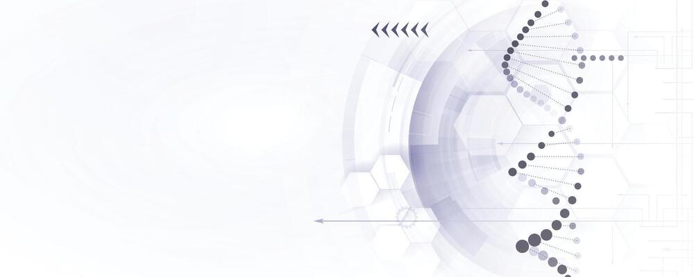 abstract dna technology background with white and black lines