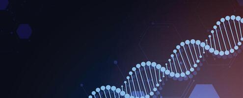 dna molecule on a dark background with a blue background vector