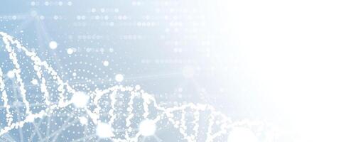dna technology background with dna molecule and dots vector