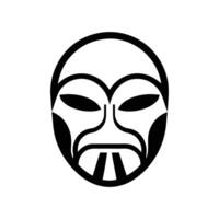 Monochromatic Tribal Mask Design with Symmetrical Features and Bold, Graphic Lines vector