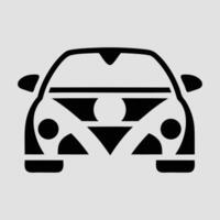 Minimalistic Black Car Icon Front View with Geometric Design vector