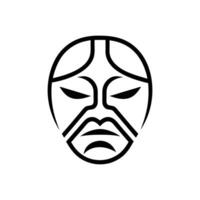 Tribal Inspired Abstract Face Mask Design with Bold Lines and Symmetrical Features vector