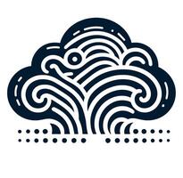 A cloud with waves and swirls on it vector