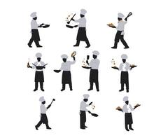 A series of chef-themed silhouette for culinary inspiration. vector