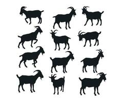 Goat shadow designs, illustrations. vector