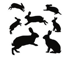 Rabbit shapes set against a white backdrop. vector