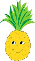 Cute pineapple in cartoon style vector