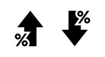 Percent up and down icon isolated on white background. Percentage arrow growth and decline sign symbol vector