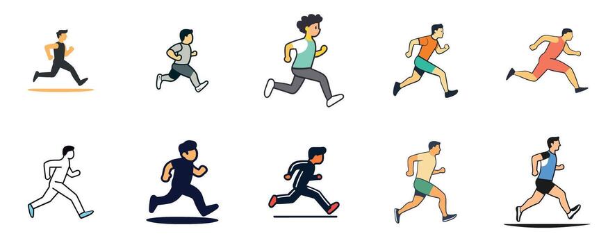 Dynamic Running Motion for Fitness and Exercise vector