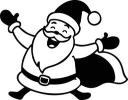 Festive Santa Claus with Joyful Expression and Upraised Hands vector