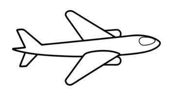 Airplane Outline with Simple Bold Lines vector