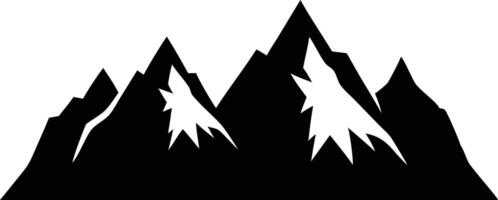 Silhouette of Mountain Range Peaks with Snow Texture vector