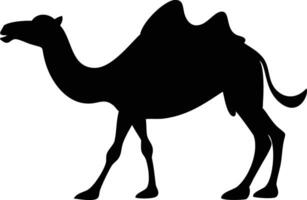 Silhouette of a Camel with Two Humps on a , Art vector