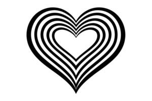 Stripped Heart Shape Illusion with White Space on Transparent Background Isolated vector