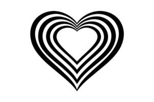 Modern Black Striped Heart Shape Minimalist Design vector