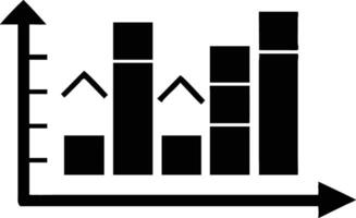 Black Bar Chart with Arrows in Transparent Background, Business Concept Design vector
