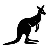 Silhouette of a Standing Kangaroo Isolated on Transparent Background Icon Design vector