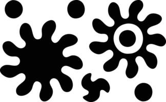 Abstract Ink Stain Shapes with Circles and Swirls on Transparent Background vector