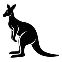 Standing Kangaroo Silhouette Design on a Transparent Background Simple Animal vector