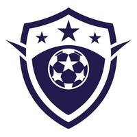 Navy Shield with Soccer Ball and Stars Icon with a Transparent Background vector