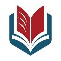 Open Book with Blue Cover and Red Pages Abstract on Transparent Background vector