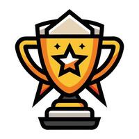 Golden Trophy Star Design on Transparent Background with Modern Stylized Elements vector