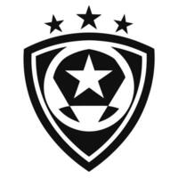 Black Shield Emblem with Stars and Sphere Shape on Transparent Background vector