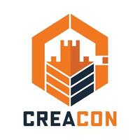 Orange Hexagon Castle Icon with Transparent Background vector