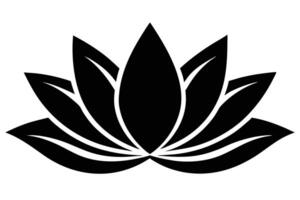 Elegant Lotus Flower Silhouette with Smooth Petals on Transparent Background vector