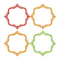 Ornamental Colorful Floral Frames Isolated Decorative Elements vector