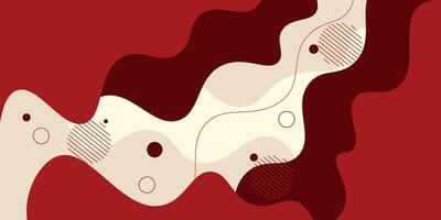 Popular red and brown liquid abstract background with simple lines in the background. Eps10 vector