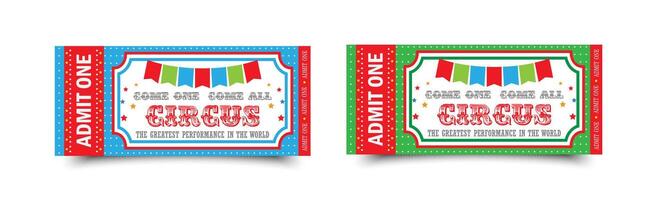 Retro ticket for circus templates with shadows,set vector