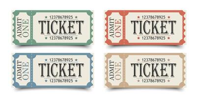 Retro ticket template with shadow vector