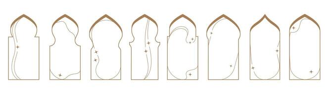 Linear frames for ramadan islamic templates vector